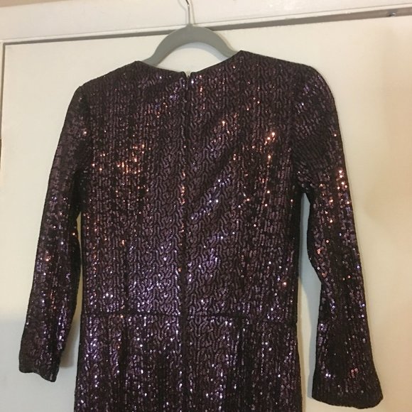 TERI JON 3/4 Sleeve Plum Sequin Sheath Gown   NEW!!! - Picture 10 of 15